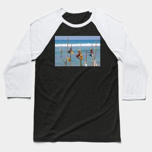 Stilt fishing, Weligama, Sri Lanka Baseball T-Shirt